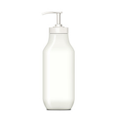 White Blank Plastic Cosmetic Bottle With Pump