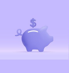 3d Piggy Bank Icon Isolated On Light Blue