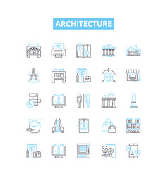 Architecture Line Icons Set Structure