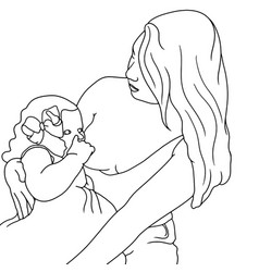 Coloring Pages - Breastfeeding - Women Feeding