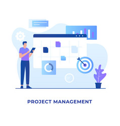 Flat Design Of Project Management Concept