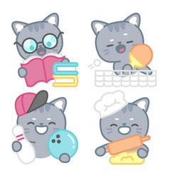 Hobbies Stickers Set With Tomomi Cat