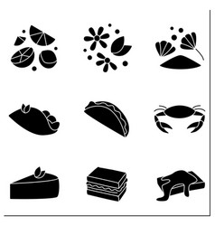 Food Trends Glyph Icons Set