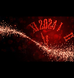 New Year 2024 Countdown Clock Over Red Lights