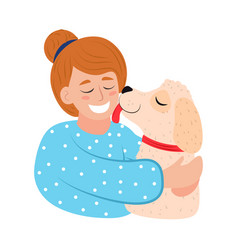 Woman And Dog Love