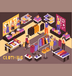 Clothing Store Isometric Composition