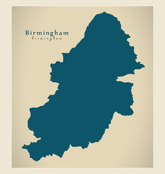 Modern City Map - Birmingham City Of England Uk