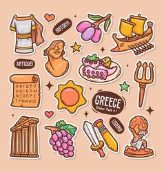 Greece Cute Doodle Sticker Collection 1