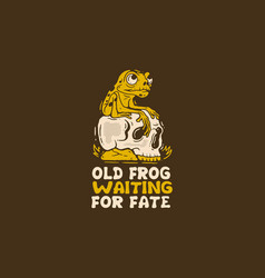 Old Frog Waiting For Fate Mascot Character Design