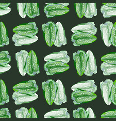 Seamless Pattern Salad Romano On Dark Background