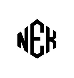 Nek Letter Logo Design With Polygon Shape