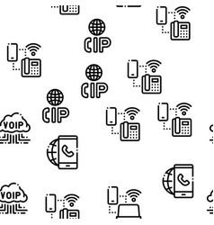 Voip Calling System Seamless Pattern