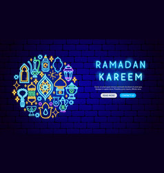 Ramadan Holiday Neon Banner Design