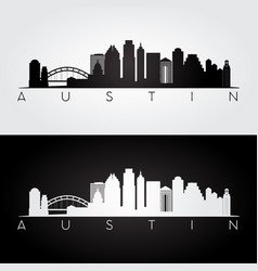 Austin Usa Skyline And Landmarks Silhouette