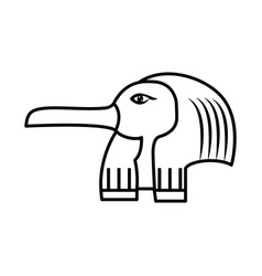 Egyptian Thoth God Icon Line Style