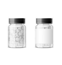 Clear Transparent Glass Medicine Bottle With Pills