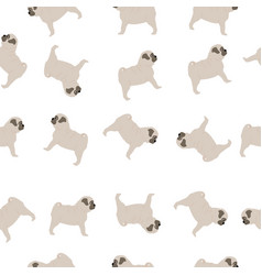 Cute Seamless Pattern Mops Dog Puppy