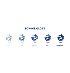 School Globe Icon Thin Light Regular Bold Black