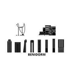 Spain Benidorm Flat Travel Skyline Set