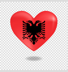 Volumetric Heart Of Albania On Checkered