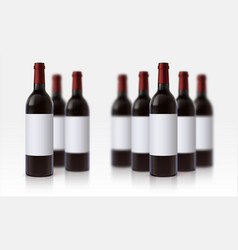 Wine Bottle Mockup Realistic Blurred 3d Glass