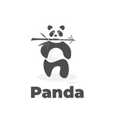 A Walking Panda Eat Bamboo