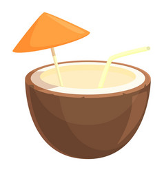 Coconut Cocktail Icon Cartoon Filipino