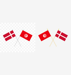 Denmark And Tunisia Crossed Flags Pennon Angle 28