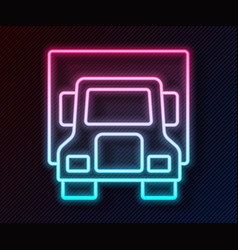 Glowing Neon Line Delivery Cargo Truck Vehicle