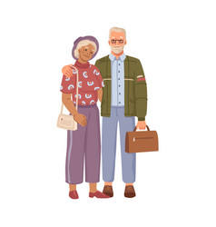 Happy Senior People Fashionable Elderly Couple