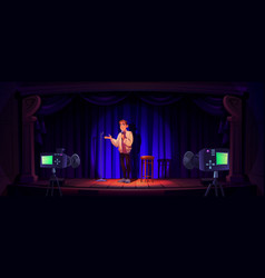 Man Standup Comedy Performer On Stage