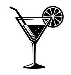 Martini Cocktail Drink Monochrome Clip Art