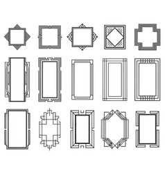 Art Deco Linear Frames Ornate Simple Line Artdeco