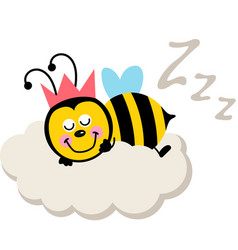 Cute Bee Sleeping On Cloud