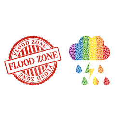 Grunge Flood Zone Watermark And Rainbow