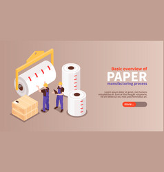 Paper Manufacturing Isometric Banner