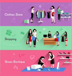 Woman Shopping Banner Set