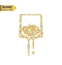 Gold Glitter Icon Of Iv Drip Isolated