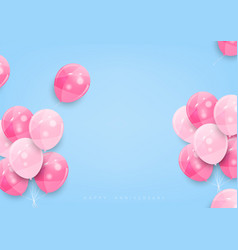 Pink Helium Balloon On Blue Background