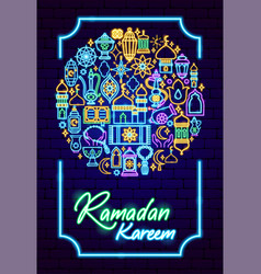 Ramadan Kareem Holiday Neon Poster