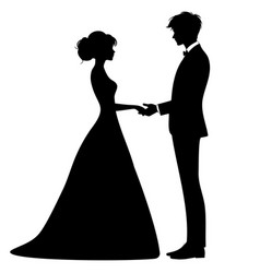 Silhouette Of A Young Couple Elegantly Dressed