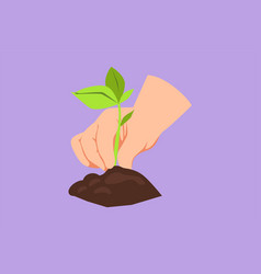 Graphic Flat Design Drawing Young Woman Planting