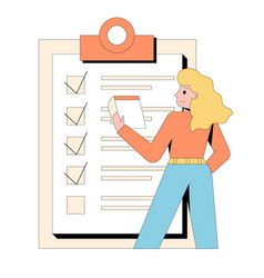 Businesswoman Consulting Checklist Modern