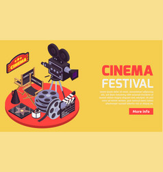 Cinema Festival Isometric Banner