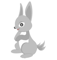 Hare With Gray Hair Cartoon Animal Cheerful