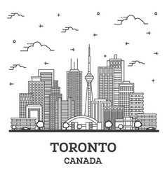 Outline Toronto Canada City Skyline With Modern