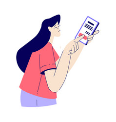 Bill Pay With Woman Character Use Smartphone