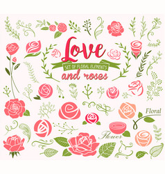 Rose design elements Royalty Free Vector Image
