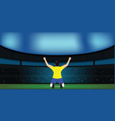 Crowd in stadium grandstand to cheering sport Vector Image