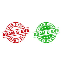 Adam Eve Round Stamps Using Corroded Style